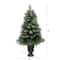 50" Unlit Snowed French Alps Mountain Pine Artificial Christmas Tree In Charcoal Planter